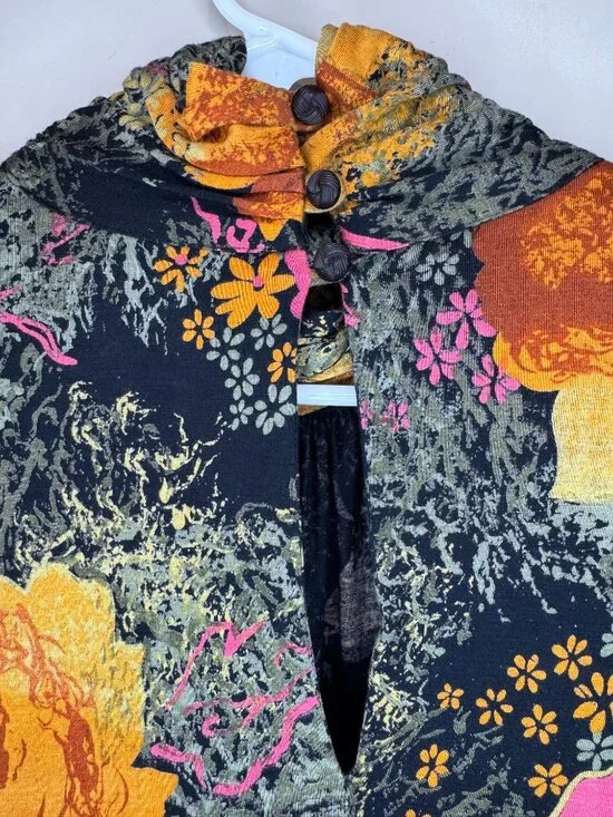 Vintage Womens M Lona Floral Mock Neck Midi Dress Silk Blend USA 90s Artsy - Picture 5 of 5